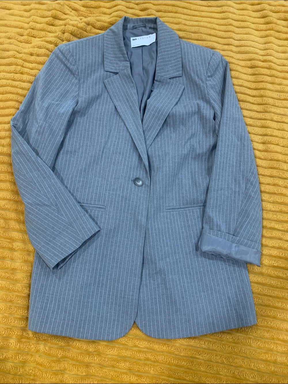 ASOS Gray Pinstripe Blazer